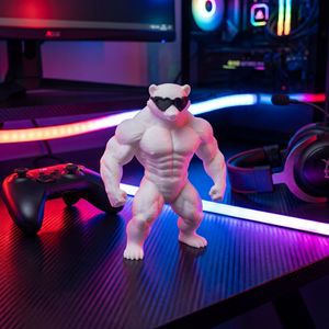 Divertida Figura de Oso Polar Musculoso Impresa en 3D, Estatua de Animal Musculoso con Gafas de Sol, Decoración de Gimnasio, Regalo Motivacional para Escritorio - Product Image 6