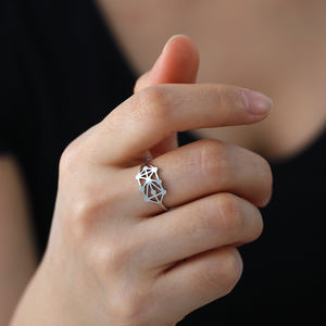 Myshape Kabbale Arbre de Vie Bague Femme Réglable Sephiroth Symbole Salomon Protection Amulette Acier Inoxydable Bijoux Juifs - Product Image 6