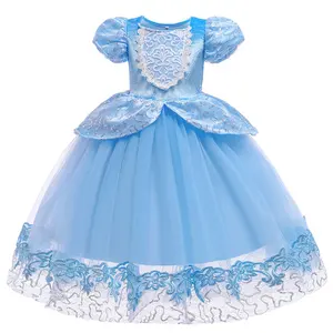 Girls 4-12 years old Party dress Princess dress Halloween Christmas costume with large bow formal length Children's dress