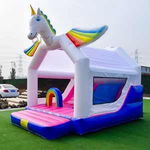 Castillo Inflable Blanco con Tobogán para Niños, Diseño de Unicornio - Product Image 2