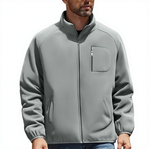 Vente en gros directe usine – Blousons polaires pour hommes à fermeture éclair intégrale, manteaux softshell décontractés avec poche poitrine zippée - Product Image 2