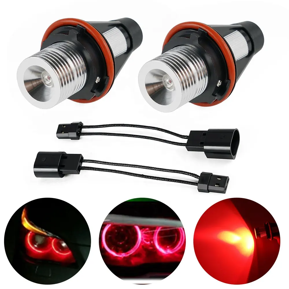 Signal lumineux pour BMW E53 E87 E60 E61, feux marqueurs d'yeux d'ange Halo, 2 pièces, LED rouge, 800lm, 2004, 2005, 2006, E39, 2001, 2003