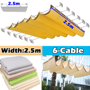 Voile <span class=keywords><strong>d</strong></span>'<span class=keywords><strong>ombrage</strong></span> télescopique de 2,5 m de large pour patio, pergola, couverture rétractable, <span class=keywords><strong>filet</strong></span> pare-soleil pour piscine avec accessoires - Product Image 1