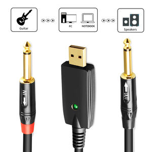 Fabricante OEM buena calidad 3M interfaz USB macho a 6,35mm 1/4 pulgadas enchufe macho Studio Audio Cable para <span class=keywords><strong>guitarra</strong></span> eléctrica - Product Image 4