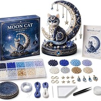 Kit DIY de perles 3D étoiles, lune et animaux, figurine en cristal faite à la main, cadeau artisanal relaxant anti-stress pour femmes et adolescentes
