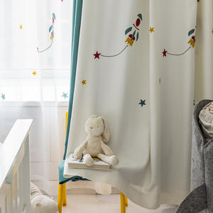 <span class=keywords><strong>Rideau</strong></span> de fenêtre YongHo moderne blanc brodé pour <span class=keywords><strong>chambre</strong></span> d'enfant, nouveau motif garçon dessin animé espace, avec voilages - Product Image 3