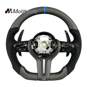 Volante personalizado de fibra de carbono mate con empuñaduras de microfibra para BMW F10 F30 F06 F31 F32 F33 F34 X3 X4 X5 X6 M3 M4 M5 M6 - Product Image 1