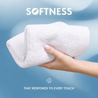 Serviette en coton 100% filé en anneau, super épaisse, absorbante, de luxe, pour hôtel, spa, salon, salle de bain, douce, 35*75, avec logo personnalisé