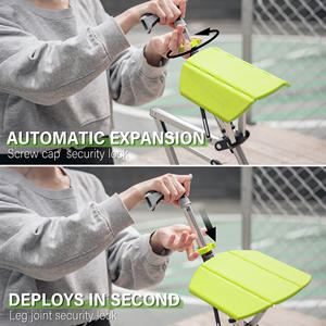Chaise Ta-Da série 1, 85 cm vert citron chaise pliante portable en aluminium bâtons de marche canne avec siège pour la pêche - Product Image 4
