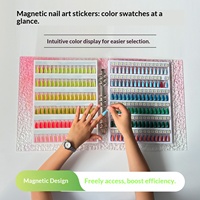 Livre d'échantillons magnétique en acrylique pour nail art, design transparent dégradé de couleurs, 180/270/360 couleurs, pour la présentation des styles de couleur