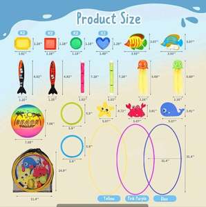 ชุดของเล่นดำน้ำสำหรับเด็กในสระฤดูร้อนของเล่นใหม่แปลกใหม่ล่าสมบัติสระน้ำดำน้ำโยนตอร์ปิโดดำน้ำ - Product Image 3