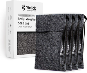 Custom Logo Organic <b>Sponge</b> Soap Bag Ball Net Mesh Drawstring Packaging Soap Saver Gift Pouch <b>Exfoliating</b> Properties Body - Product Image 3