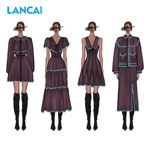 Vestidos Casuales de Línea A para Mujer Mayorista, de Seda con Bordado de Encaje para Fiestas Nocturnas, Personalizables por Fabricantes de Ropa - Product Image 1