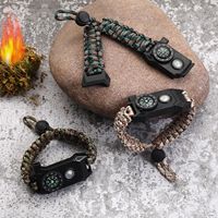 Bracelet en paracorde tactique de survie pour homme, réglable 6-en-1, avec lumière LED SOS, boussole et allume-feu