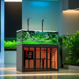 Industriële Stijl Aquascape <span class=keywords><strong>Aquarium</strong></span> Kant Overloop Sump Filter Tank Onderhoudsarme Rivierstroom Ecosysteem Vissen - Product Image 5