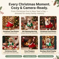 Costume de Noël pour chien : Sweat à capuche en polyester avec bordure en fausse fourrure, polaire douillet style Père Noël pour petits et moyens chiens – Idéal pour les fêtes d'hiver et les séances photo