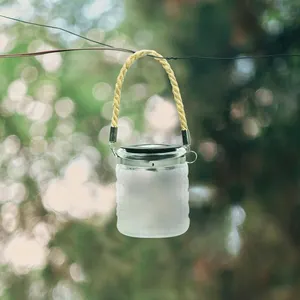 NHWS Minimalist Design Irregular Ripple Suspension Portable Outdoor Waterproof LED Glass Jar Garden Landscape Solar Light