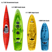 Canoë Kayak Pas Cher pour Randonnée en PEHD, Canoë Kayak Double Famille 2 Personnes Tandem Sit-on-Top avec 2+1 Sièges
