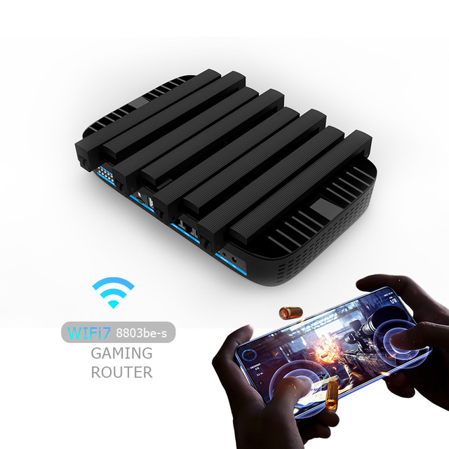 New Industrial Tri-Band Enterprise WIFI 7 BE7200 OpenWrt Router High-Performance Ethernet Ports 8 Antennas Customized Wireless