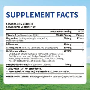 Cápsulas de Complejo de Magnesio, Favorecen una Rutina Nocturna Saludable, Suplemento de Complejo de Magnesio, 120 Cápsulas - Product Image 6