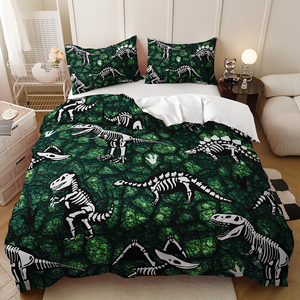 Conception de dessin animé de dinosaure classique impression numérique 3D Textile de maison marchandises de lit en gros housse de couette - Product Image 3