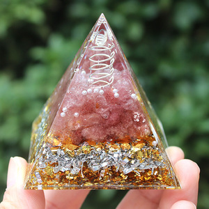 Pyramide en cristal blanc, pilier en résine époxy, artisanat Feng Shui, ornement de bureau, décoration de salon, cadeau d'anniversaire - Product Image 3