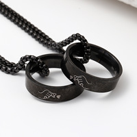 Collier pendentif cœur gestuel en acier inoxydable, chaîne longue assortie pour couple, bijoux pour femme