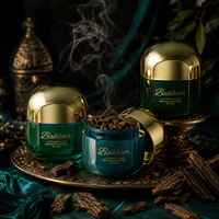 Pot en verre de 50g pour Bakhoor, vert, emballage Bakhoor arabe, contenant de beauté de niche, prêt pour la chaîne d'approvisionnement en gros