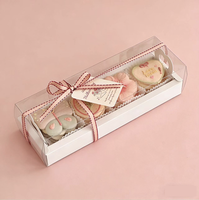 Boîte à macarons avec couvercle transparent blanc, 1 pièce, 2 pièces, 5 pièces, mini-boîtes cadeaux, conteneur pour chocolat, gâteau, pâtisserie, bonbons, emballage