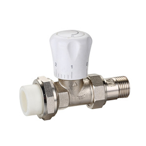 <b>Thermostatic</b> <b>Control</b> Valve Brass Nickel Plated Straight Through Internal Thread For Water Temperature Regulation - Product Image 1