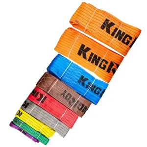 Kingroy מחיר טוב 1-10 טון צבע קוד sling פוליאסטר שטוח באינטרנט sling מתלה חגורה