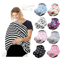 Penutup Menyusui Sarung Mobil Bayi Motif Bunga, Syal Penutup Tempat Duduk Bayi Bahan Serat Mikro Nyaman untuk Menyusui