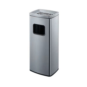 Cubo de Basura de Acero Inoxidable de 12L, Antihuellas, para Uso en Interiores y Exteriores, Forma Rectangular - Product Image 3