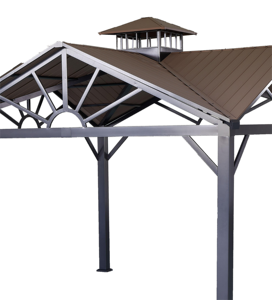 12x12 Aluminum Steel <strong>Metal</strong> with Double Roof Camping Garden Waterproof Outdoor Canopy <strong>Pergolas</strong> Gazebos for Sale - Product Image 4