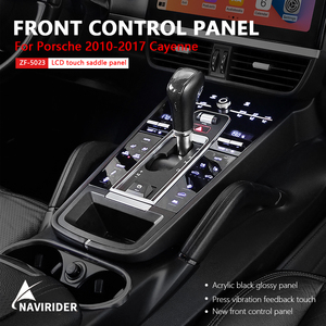Accessoires pour panneau de changement de vitesse <span class=keywords><strong>Bouton</strong></span> de galvanoplastie pour Porsche Cayenne 2010-2017 Panneau décoratif de console centrale intérieure de voiture - Product Image 2