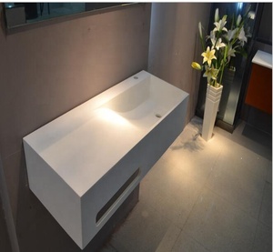 Europeo di lusso In Pietra Artificiale Superficie Solida <span class=keywords><strong>Muro</strong></span> del Bagno Appeso Lavabo lavello - Product Image 3