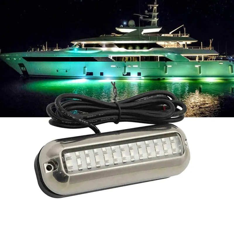 42 LED Underwater Lights Boat 316 Stern Stainless Steel Yacht Boat Light IP68 Waterproof Pontoon Marine Boat Navigation Light