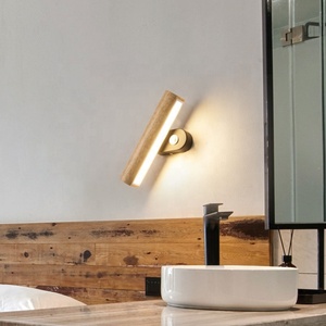 Interior Decoration Wall Lamps Wood Body Acrylic Lampshade Rotatable Bedroom Reading Wall <strong>Sconce</strong> <strong>Lights</strong> LED With Switch - Product Image 3