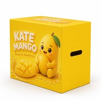 Op maat gemaakte bedrukte stevige geschenkverpakking voor Keitt Mango premium fruitverpakkingen, cartoonontwerp deksel en bodem, groothandel OEM
