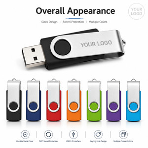 Custom Logo Swivel USB Flash Drive 360 Degree Rotating <b>Memory</b> <b>Stick</b> for Business Promotional Gift Bulk Pen Drive 64GB 32GB - Product Image 1