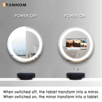 Miroir intelligent STANHOM CE RoHS FCC pour salle de bain, écran tactile Android, miroir mural éclairé avec télévision