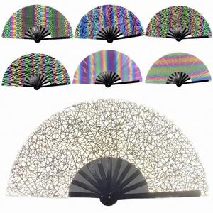 Abanicos Plegables de Bambú Personalizados con Logotipo Impreso Kpop, para Regalo, Negocios, Bodas, OEM, Arte - Product Image 6