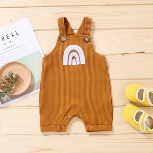 Romper Bayi Perempuan Laki-laki Balita, Romper Pelangi Katun Cetak, Pakaian Jumpsuit Suspender Overall - Product Image 2