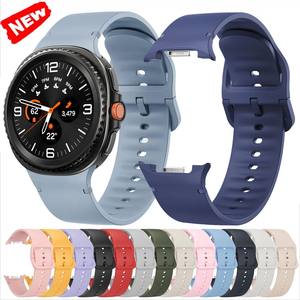 สายนาฬิกาซิลิโคนแบบมีหัวเข็มขัดหลากสีสำหรับ Samsung Galaxy Watch8 Classic 46 มม. สายนาฬิกาแบบสปอร์ตไร้ช่องว่าง นุ่ม กันน้ำ - Product Image 5