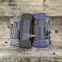 Cordon de parachute de survie haute résistance 550, 100 pieds, 7 brins intérieurs, noyau en nylon de 4 mm, pour la sécurité en extérieur