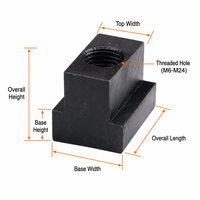 Écrou en T en acier 45 usiné CNC, bloc fileté pour table de machine OEM