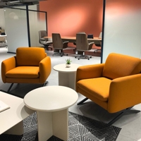Ensemble de canapés de bureau modernes en tissu, 3 places, 1 place, modulaires, durables, écologiques, éponge haute densité, pour hall d'accueil commercial