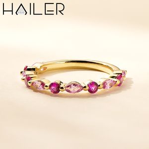 Кольца из цельного золота 10К, 14К, 18К, ювелирные изделия для женщин, обручальные кольца с лабораторным рубином, обручальные кольца для женщин - Product Image 1