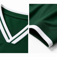 Set Jersey Sepak Bola V-Neck Custom 100% Polyester Cepat Kering OEM Kaos Sepak Bola Grosir Seragam Tim