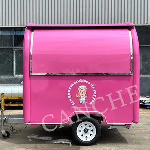 Mini remorque alimentaire mobile personnalisée, chariot à hot-dogs de rue, camion de camping de 2,2 m - Product Image 5